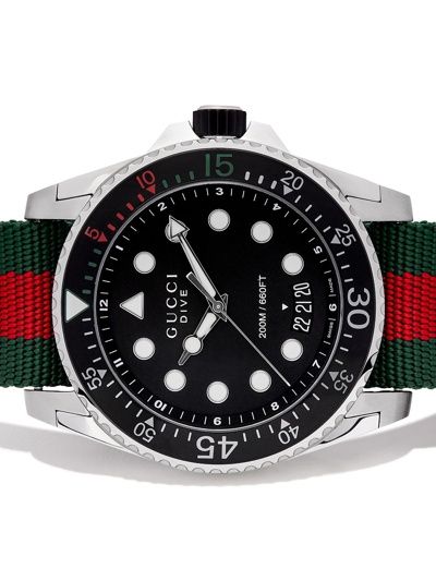 Era 1500eur!! Relógio Suíço Luxo Gucci Dive 45mm homem masculino nylon
