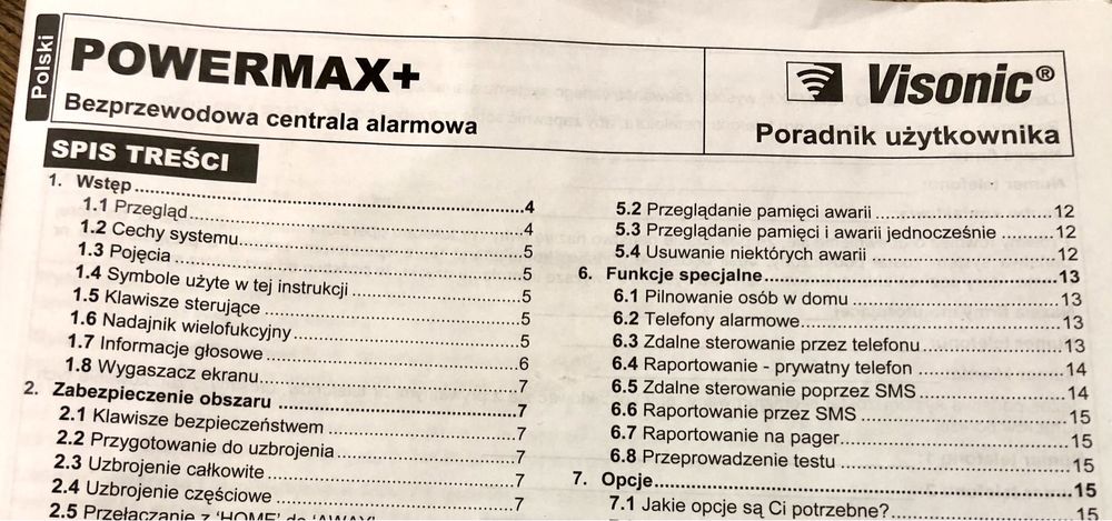 System alarmowy Visonic Powermax+ 5 czujek bezprzewodowych