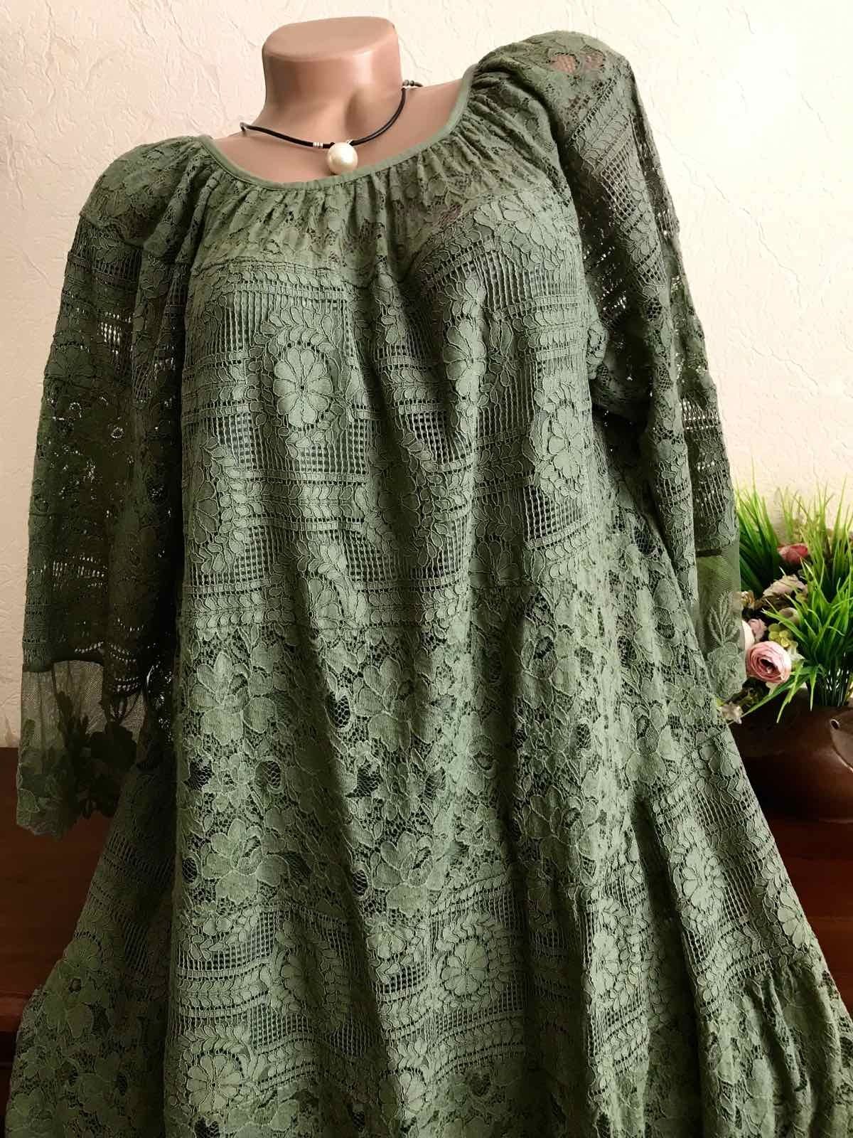 Роскошное платье Натуральный гипюр Италия 50-58р