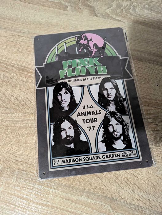 Металлическая табличка Pink Floyd, 30*20 см. на подарок