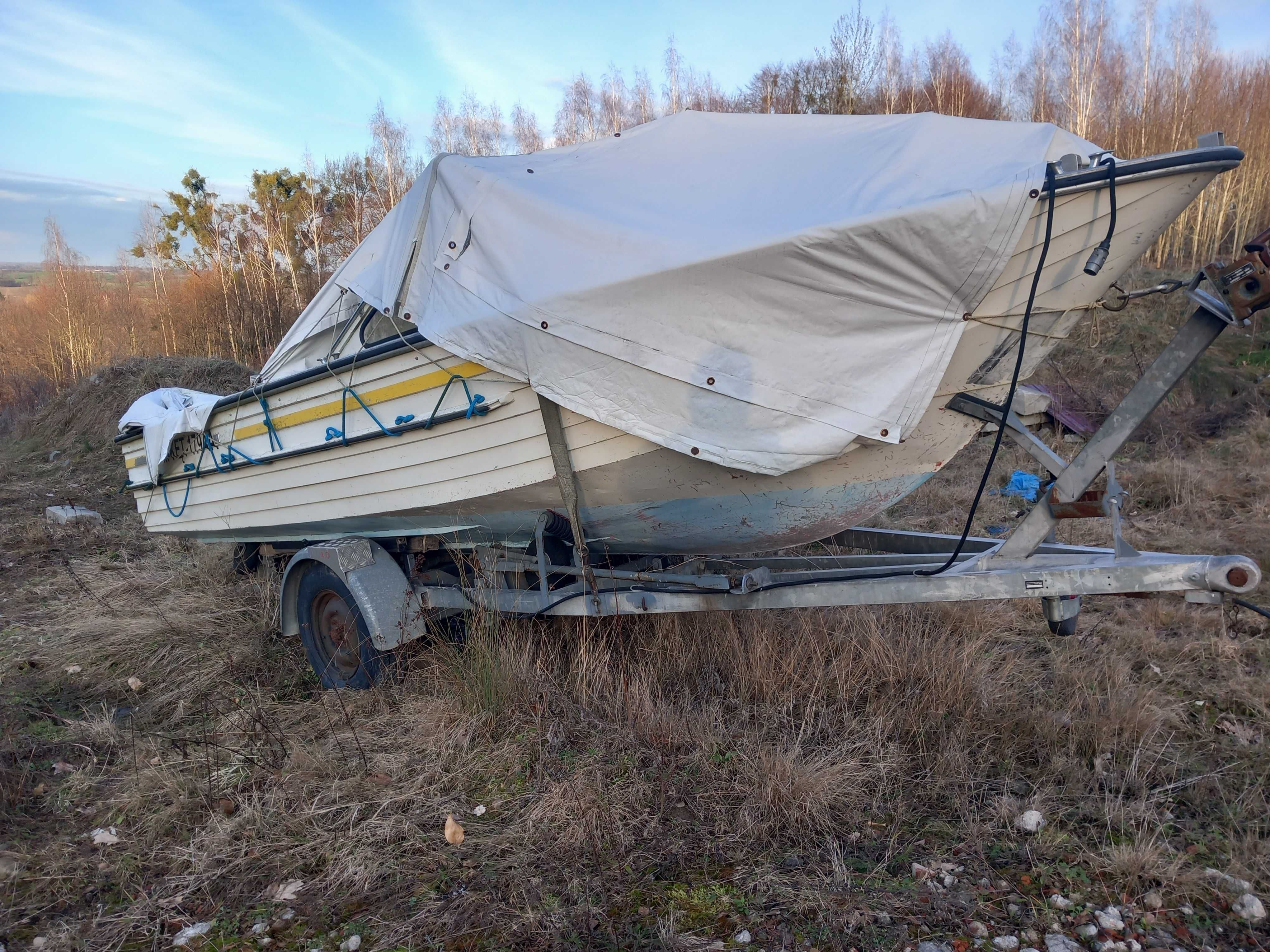 Łódź motorowa  aluminiowa plus przyczepa podłodziowa