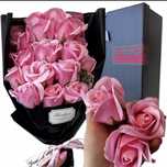 Flower Box bukiet róż mydlanych kwiaty w dużym eleganckim pudełku