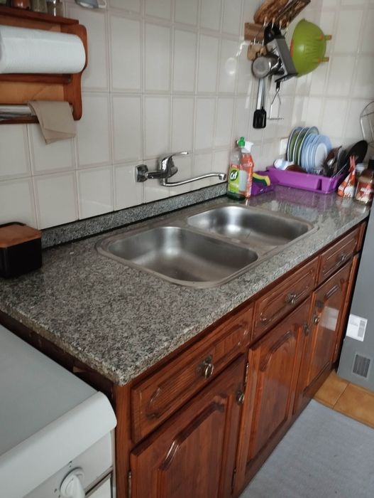 Móveis cozinha madeira maciça c/mármore