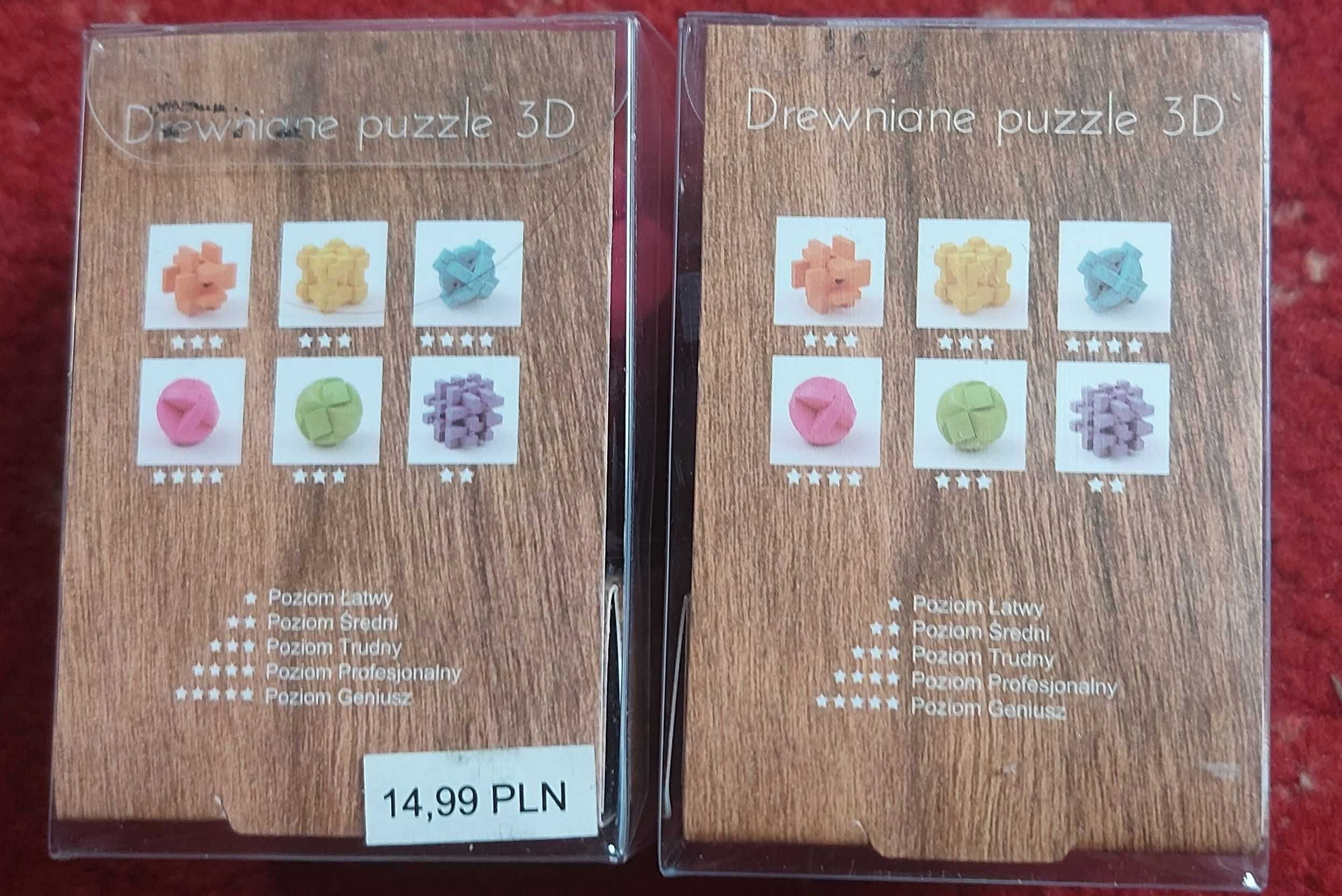 Drewnie puzzle 3D Geniuz 2 sztuki