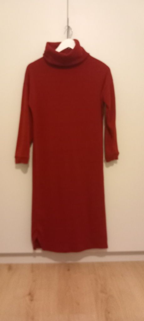 Sukienka prążek czerwona uni
