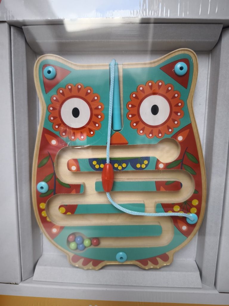 TOOKY TOY Drewniana Tablica Zrecznościowa Labirynt Magnetyczny