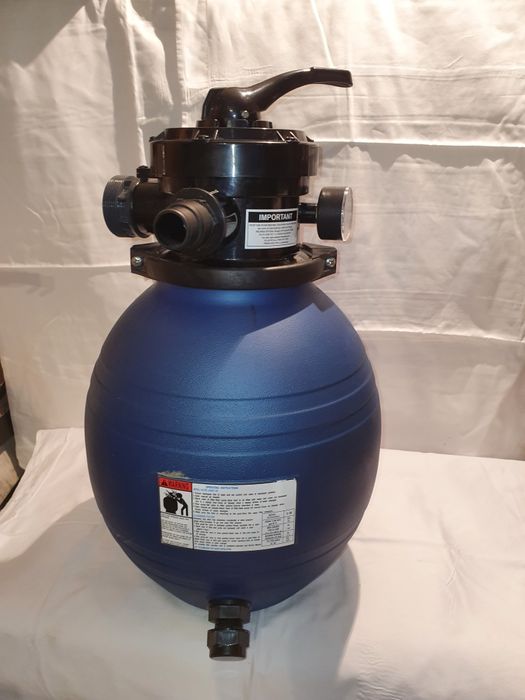 Piaskowy filtr basenowy/jacuzzi z zaworem 4 drożnym, niebieski + Piase