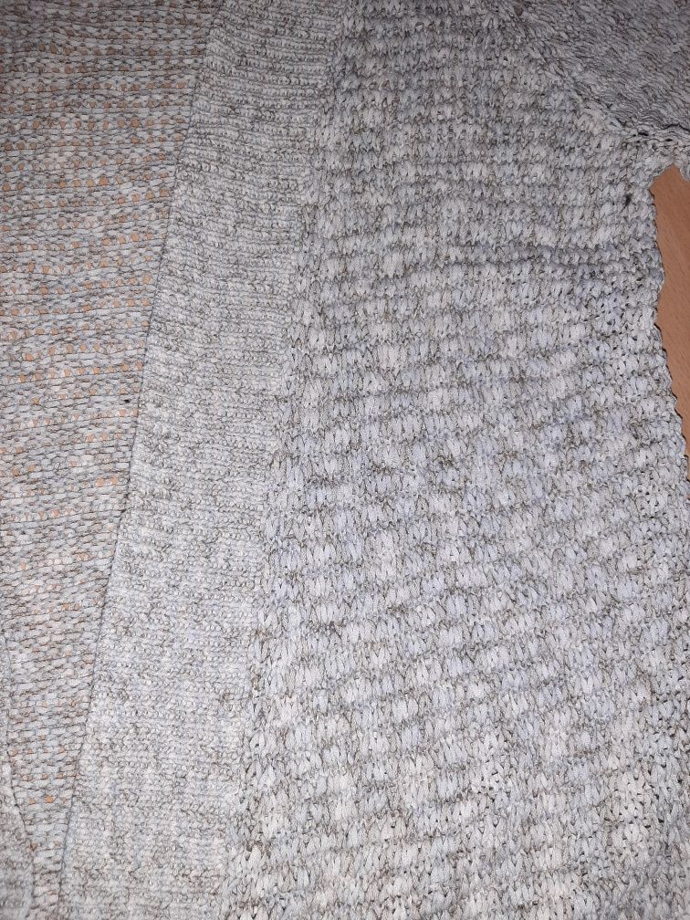 Sliczna narzutka  melanż bez brąz r 40 42  L  sweter