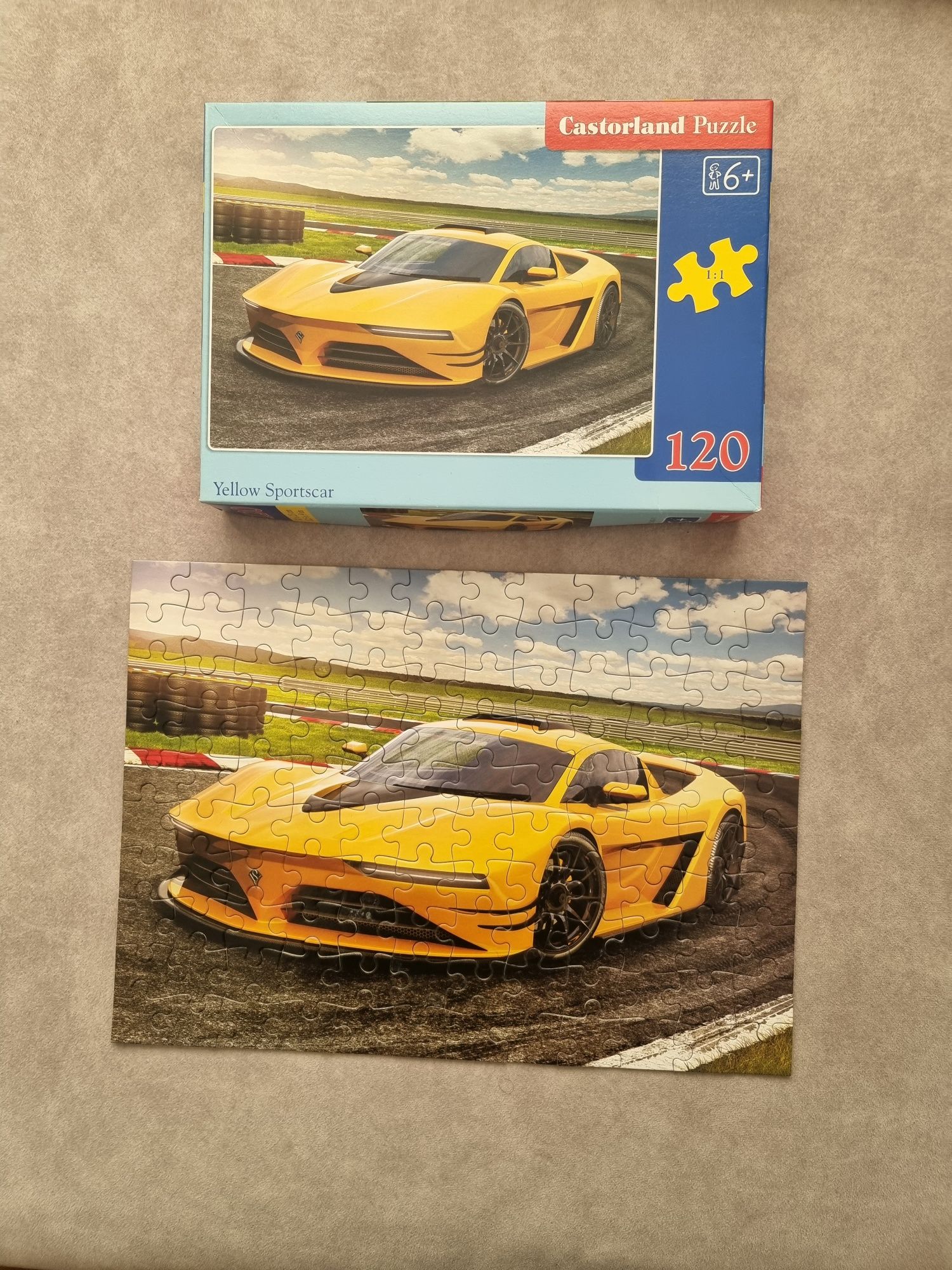 Puzzle żółty samochód 120 elementów Clementoni puzzle dla dzieci