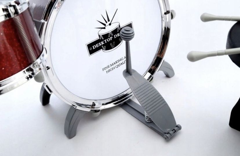 Duża Perkusja Bębny Instrument 5 Bębnowa Talerze Taboret Prezent
