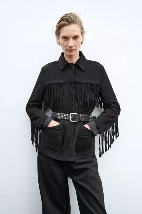 Замшева куртка Zara Тренд цього сезону ХS-L