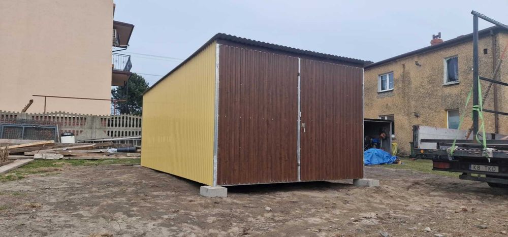 Garaż blaszany, schowek budowlany 3x5 II gatunek KONSTRUKCJA OCYNK