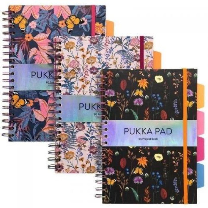 Project Book Bloom B5/100K linia mix (3szt) PUKKA PUKKA folia,246x286