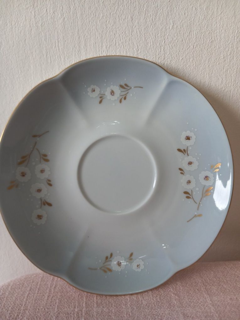 Spodek podstawka  talerz niebieski pod filiżankę porcelana