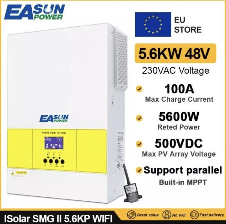 Інвертор гібридний, сонячний 5.6 Квт.Wifi. Є в наявності! 66.409.1363