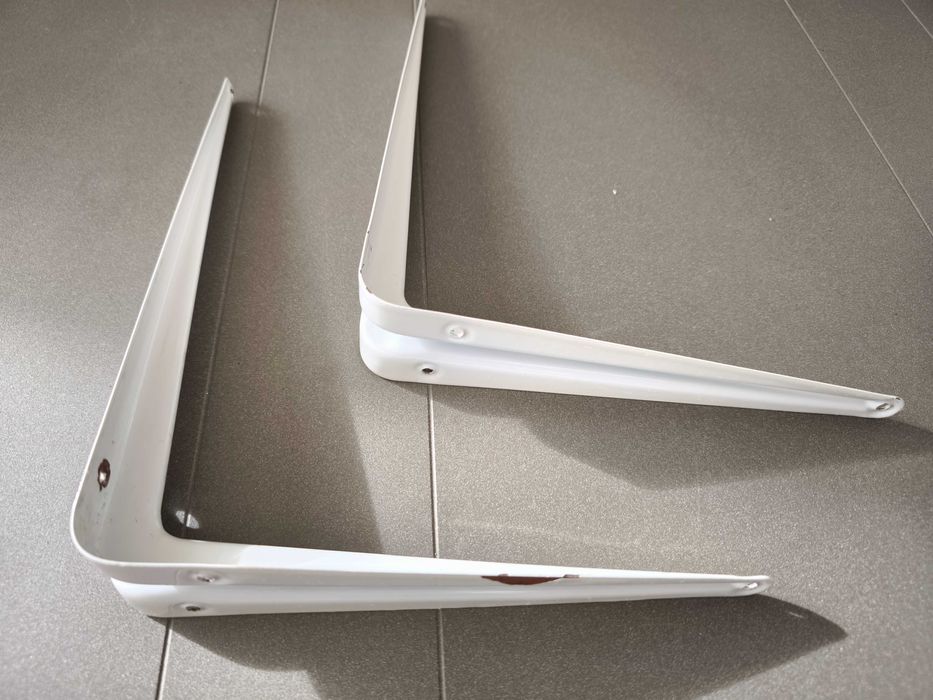 Conjunto de 2 poleias metálicas brancas (20,5 cm x 24 cm)