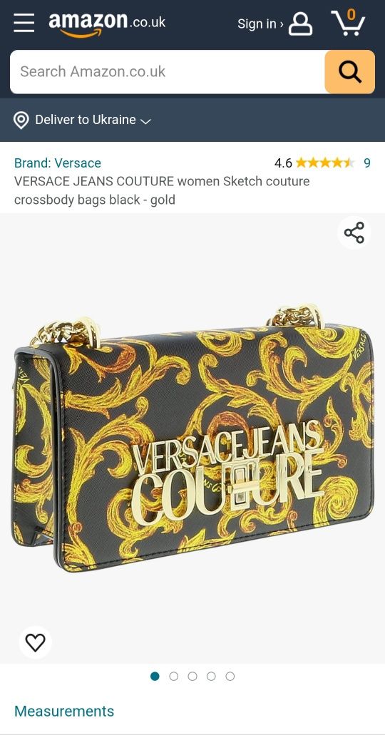 Сумка Versace Jeans Couture крос боді малюнок чорна кежуал