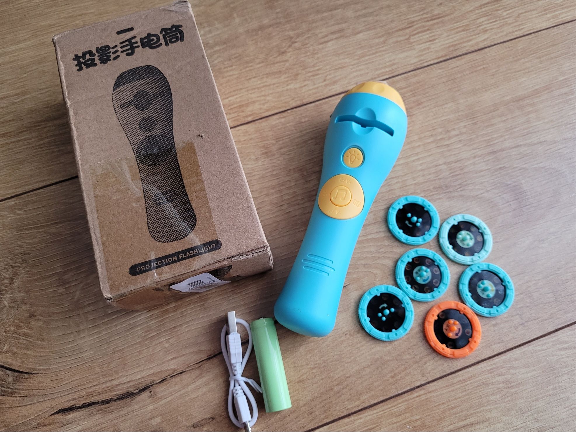 Projektor slajdów Lampka nocna Sufit Ściana USB 6 slajdów