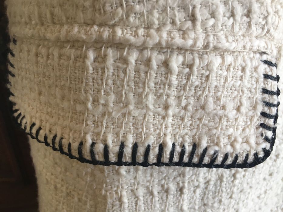 ZARA Ostatnia sztuka ! marynarka z ozdobnymi przeszyciami bawełna  M