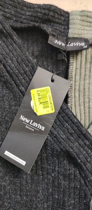 Damski nowy sweter kolor czarno oliwkowy rozm.42