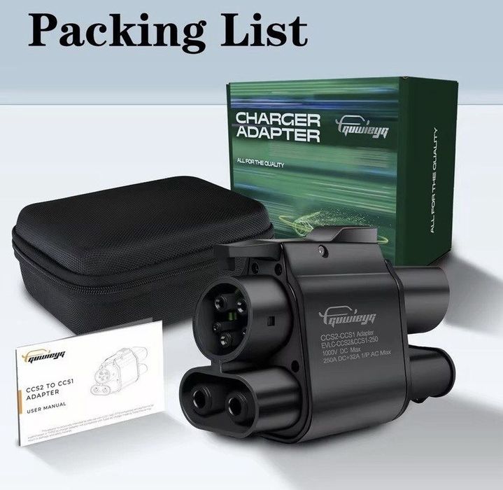 Адаптер перехідник CCS2 на CCS1 Guwieyg. Найкраща якість 350 КВ .