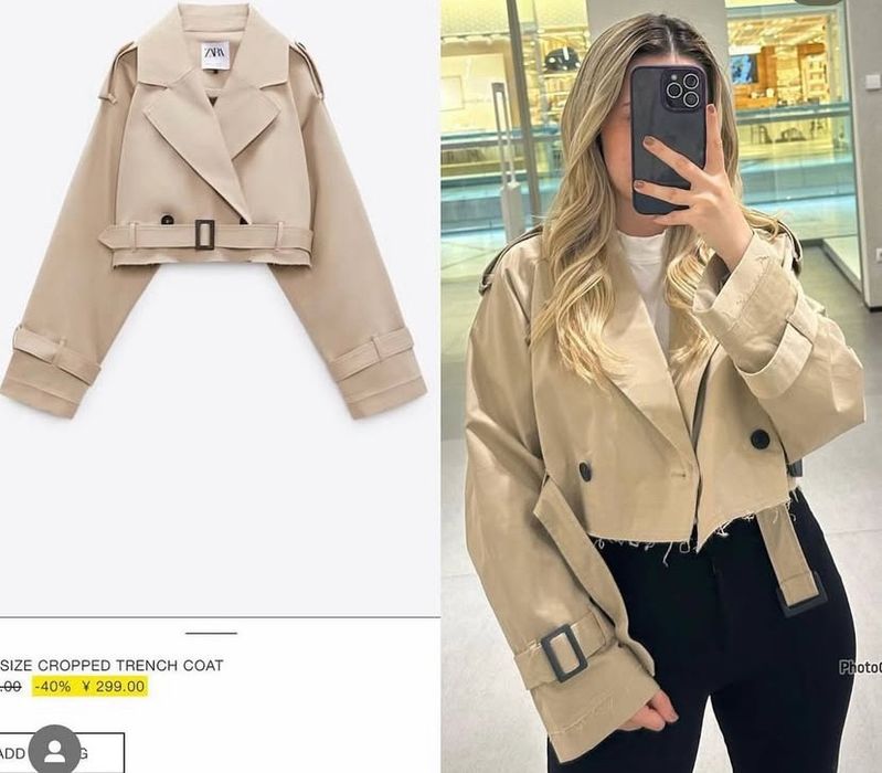 Треддовый тренч укороченый zara