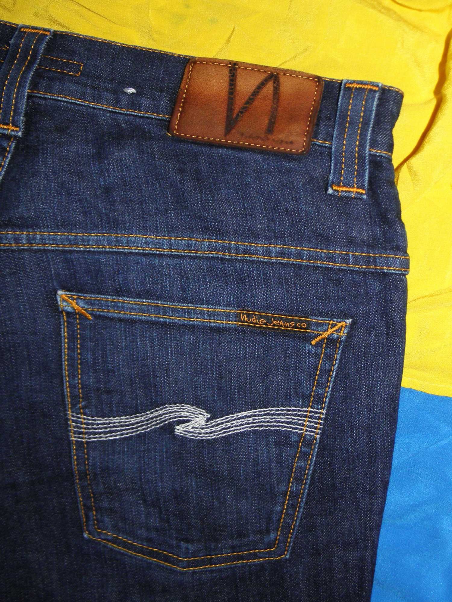 джинсы nudie w30 l32 синие thin finn levis slim