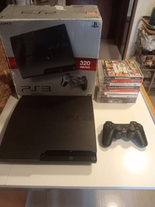PS3 Slim Caixa Completa c/ Jogos