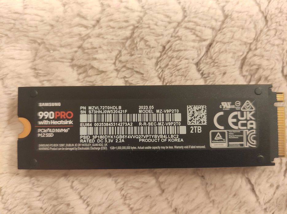 SSD Samsung 990 Pro 2TB M.2 NVMe PCIe 4.0 x4 Heatsink гарантія 3роки