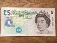 Banknot 5 £ Funt Funtów Anglia [nr.serii MD28...] wycofany do kolekcji