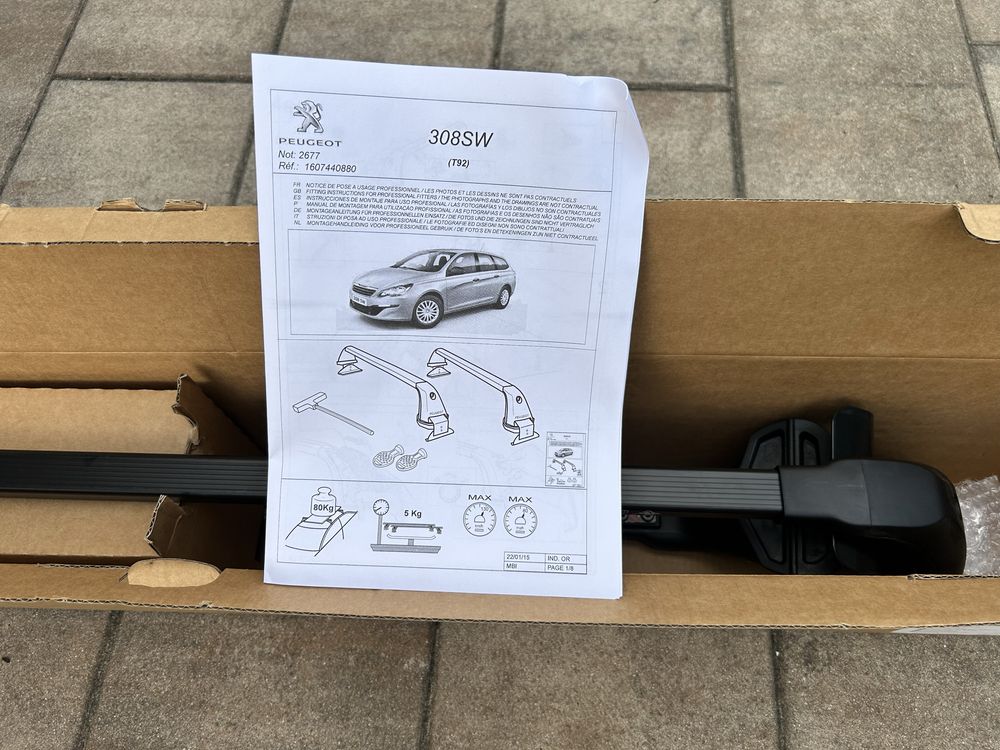 Oryginalne belki poprzeczne do Peugeota 308SW wersja T9