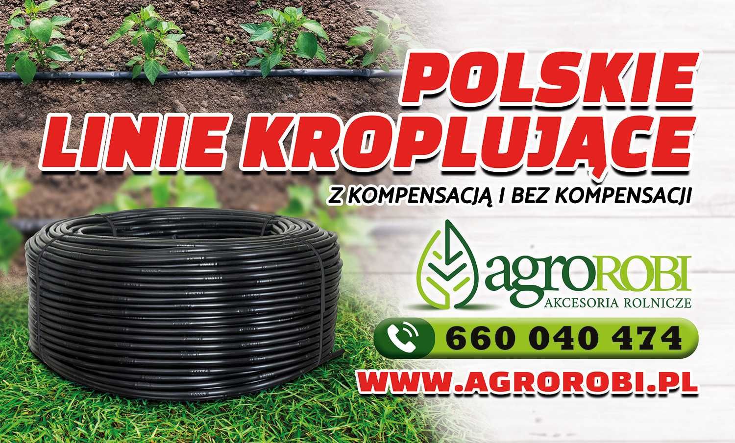 Linia kroplująca bez kompensacji fi 16 mm, wydajność 2l/h