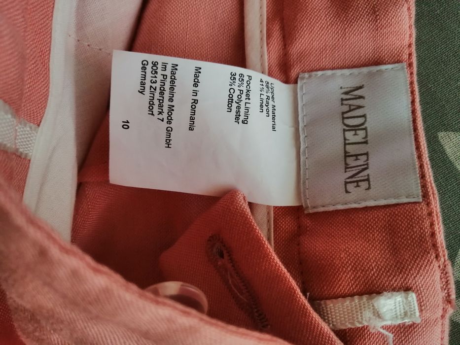 Eleganckie lniane spodnie na lato 42