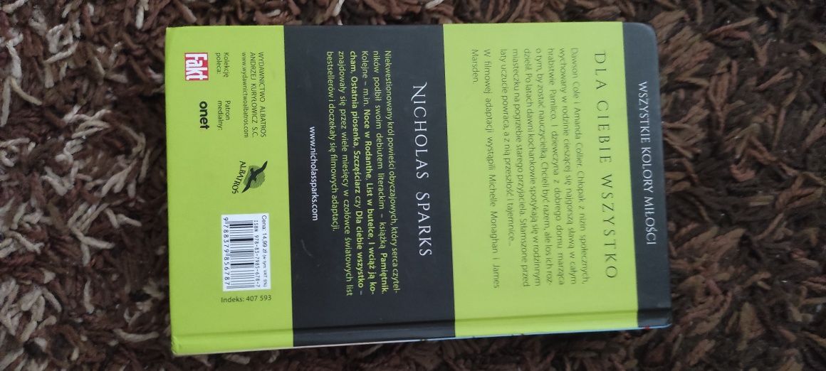 Dla Ciebie Wszystko Nicholas Sparks
