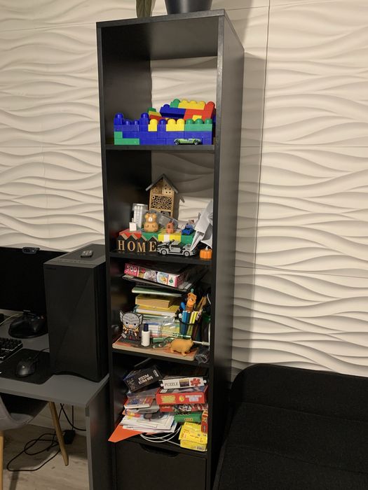 Стелаж чорний полиці для книг шафа этажерка стенка