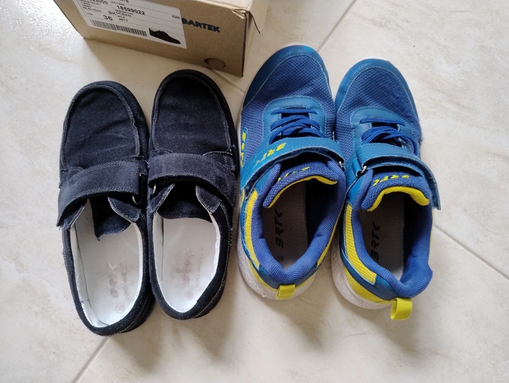 Buty chłopięce Bartek, mokasyny, półbuty r.36, rzepy plus gratis sport