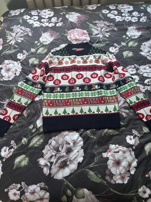 Świąteczny sweter chłopięcy rozm. 34 (męski xs)