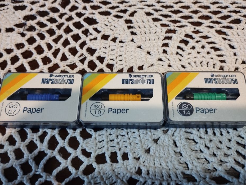 Rapidografy kreślarskie Staedtler nowe plus dodatkowe końcowki