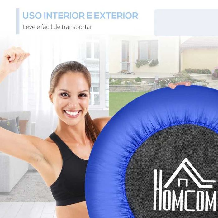 Trampolim de Aço com Borda Protetora - 81x81x22,5cm - Preto e Azul
