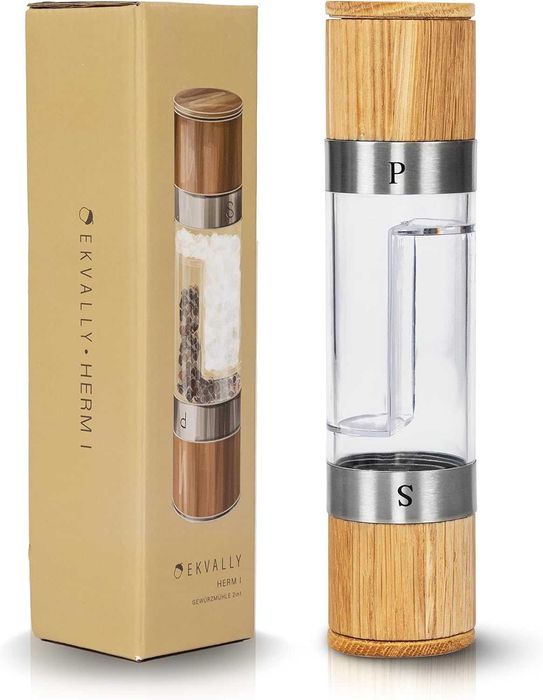 Młynek do soli i pieprzu, ręczny młynek 2w1 do przypraw