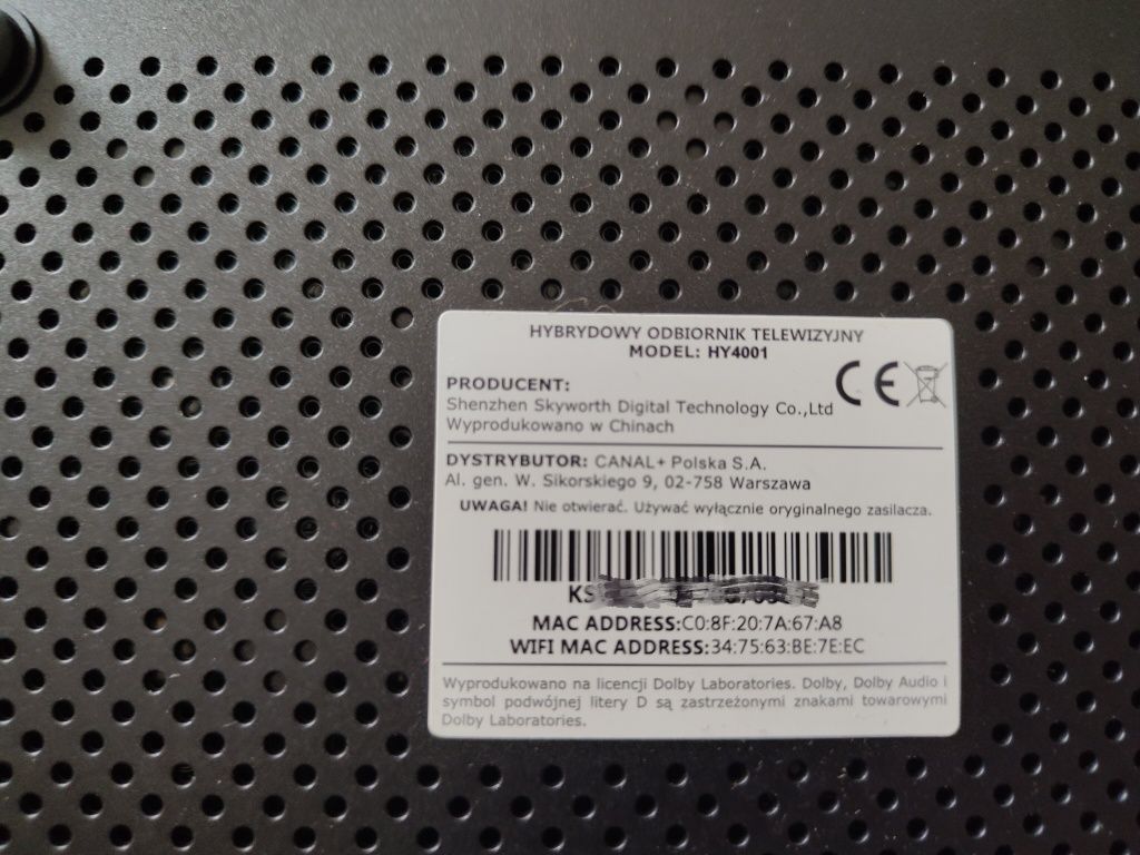 Dekoder CANAL+ BOX 4K - Hybrydowy Odbiornik Telewizyjny Android TV