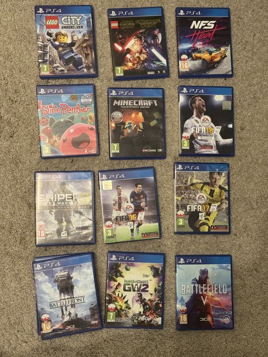 gry na ps4 fifa 16/17/18 nfs heat lego minecraft battlefield battlefro