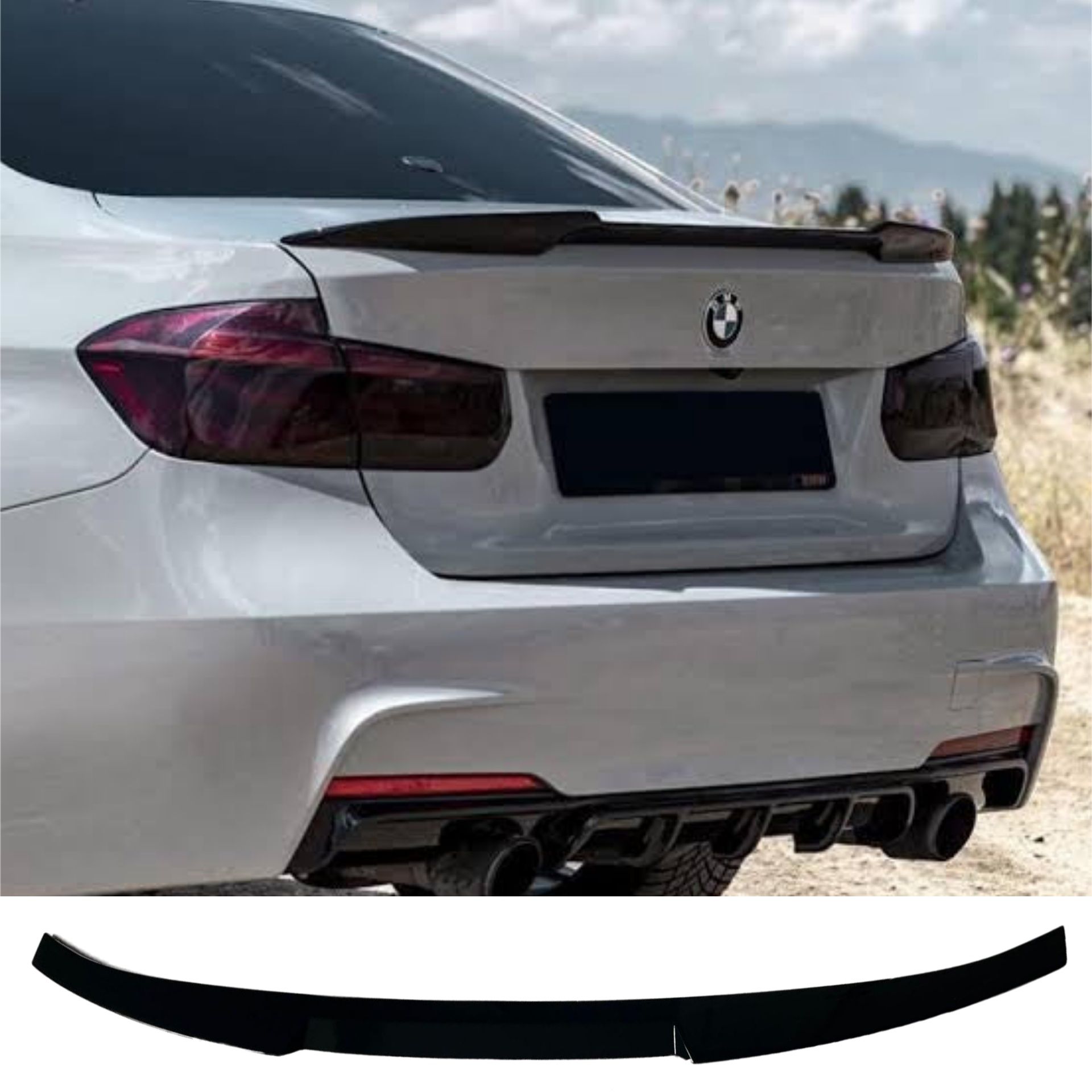 BMW F30 Lotka Dokładka Spoiler M4 LOOK Czarny Połysk