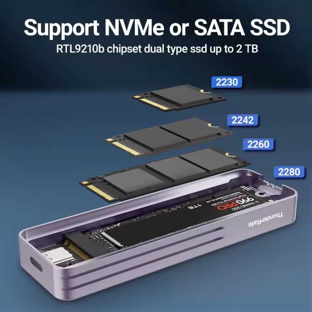 Зовнішній адаптер JEYI i9X M.2 NVMe 2280 PCIe SSD to USB з екраном