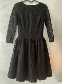 Sukienka koronkowa tiul czarna elegancka