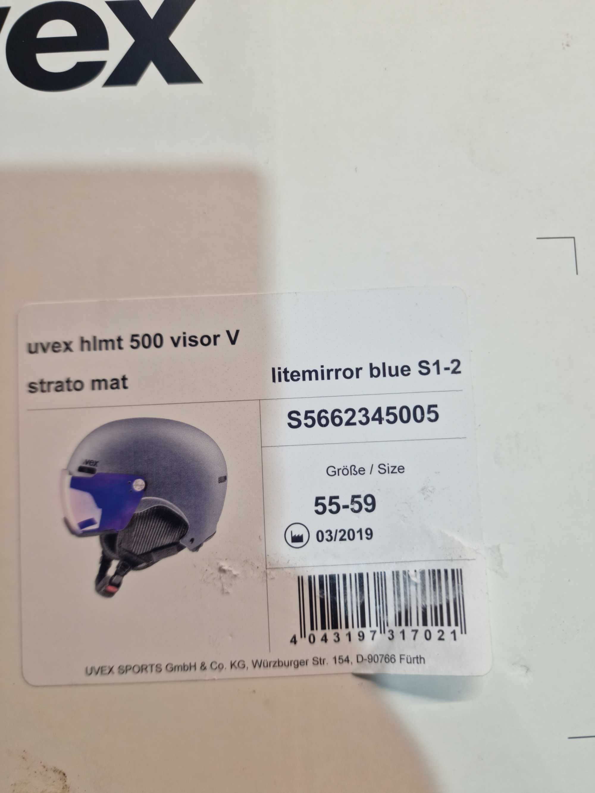 Nowy kask na ,snowboard na narty Uvex hlmt 500 visor V 55-59