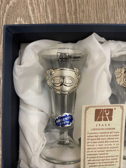 Рюмки срібло A.R. Argento Італія (подарунок на весілля\річницю)