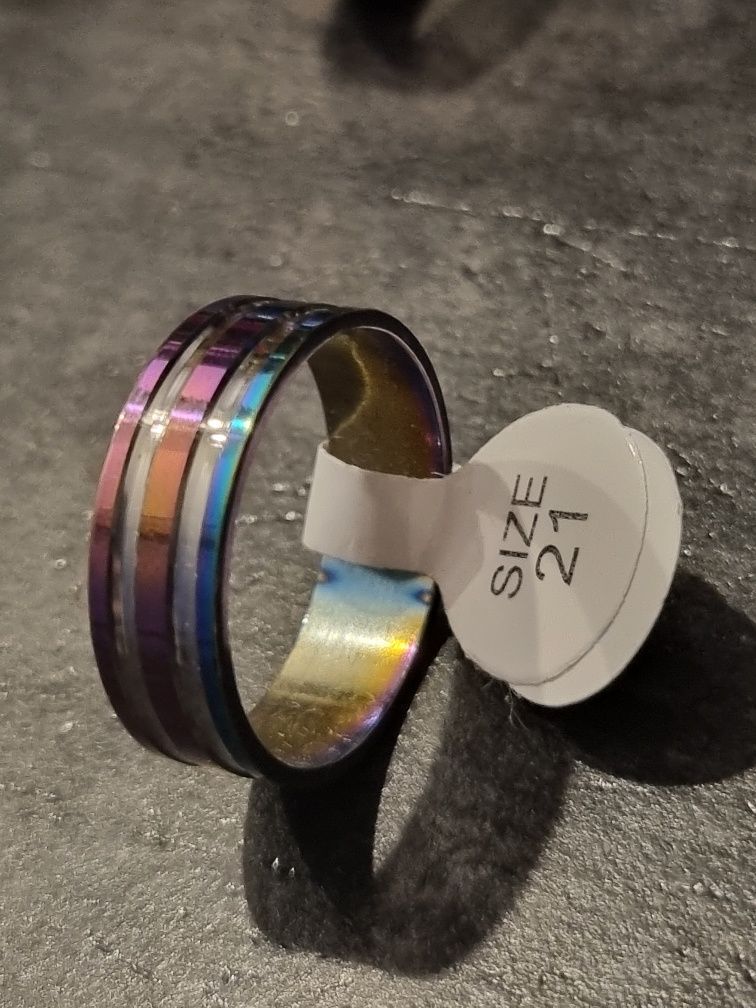 Obrączka, stal nierdzewna, rozmiar 21 mm, unisex, streetwear