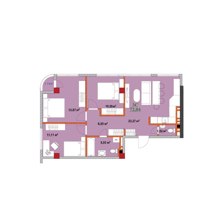 ВИДОВА 3к квартира, готова до ремонту, Незалежності