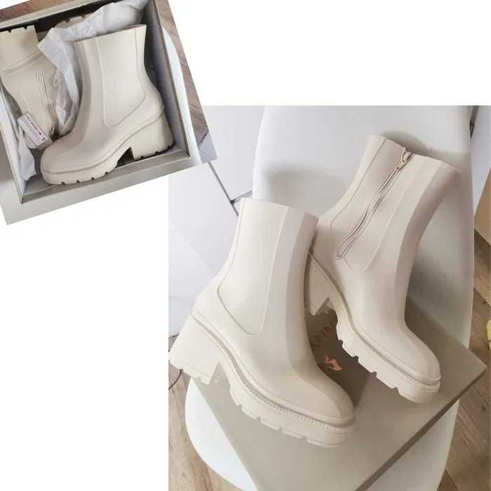 Nowe trapery na obcasie 40 kalosze na obcasie gumowe botki 40  25,6 cm